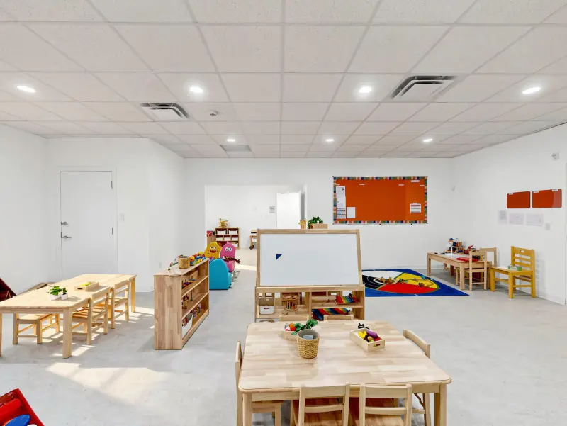 A whiteboard, a rug and room for the whole group.