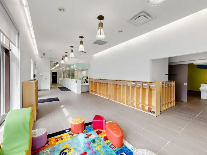 Wide open floor for wobbly first steps and confident new ones.
